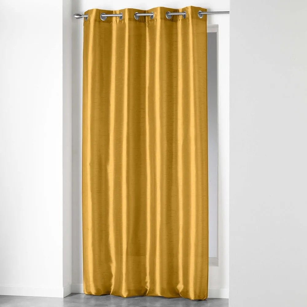 Żółta zasłona z mikrosatyny 140x240 cm Shana – douceur d'intérieur