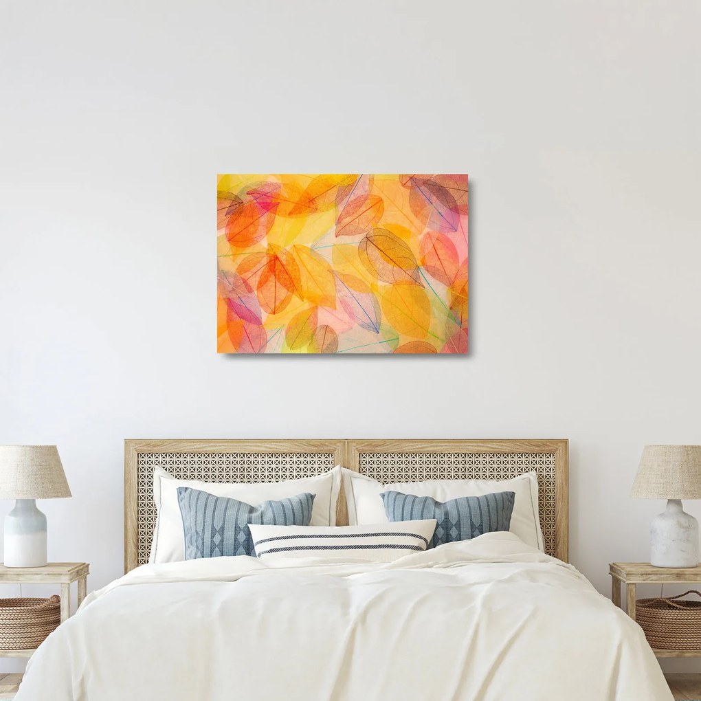 Obraz na szkle - Tło z jesiennych liści (70x50 cm)