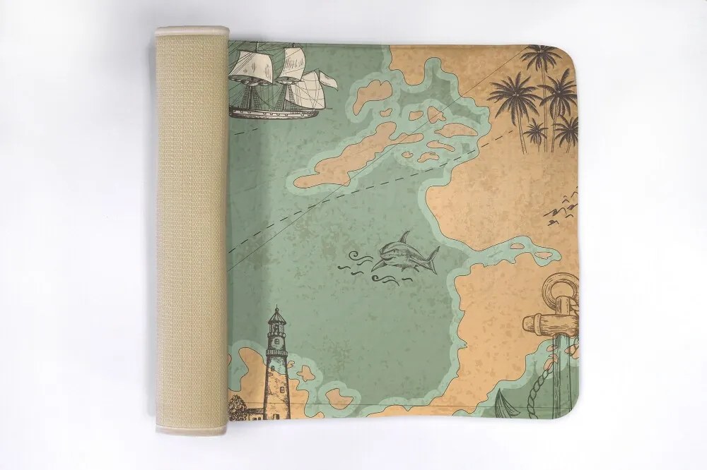 Dywanik antypoślizgowy do łazienki Dywanik antypoślizgowy do łazienki Stara mapa