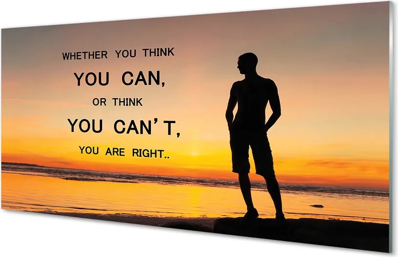 Szklany Panel Napis na tle Morza