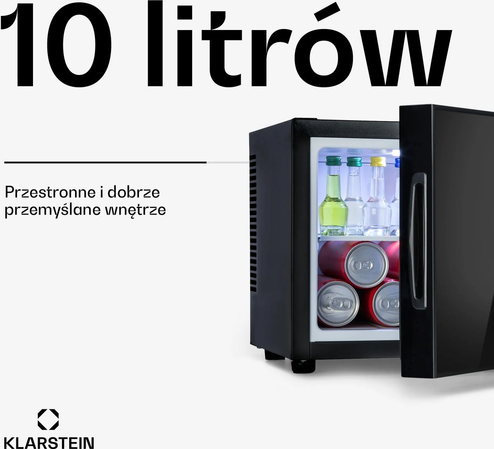 Klarstein Happy Hour 30.3cm 9L Mini Lodówka na Napoje Czarny