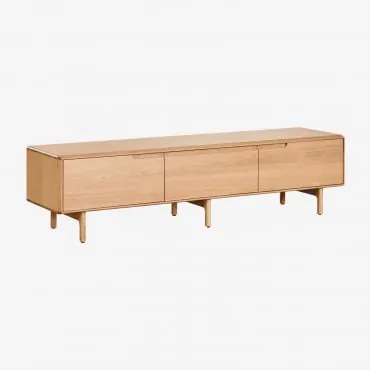 Szafka Rtv 180x45 Cm Z Drewna Dębowego Treveris Roble - Sklum
