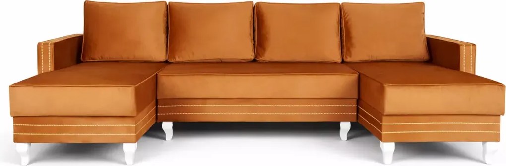 Elegancki narożnik Lux U gładki z funkcją spania, pojemnikami i możliwością personalizacji