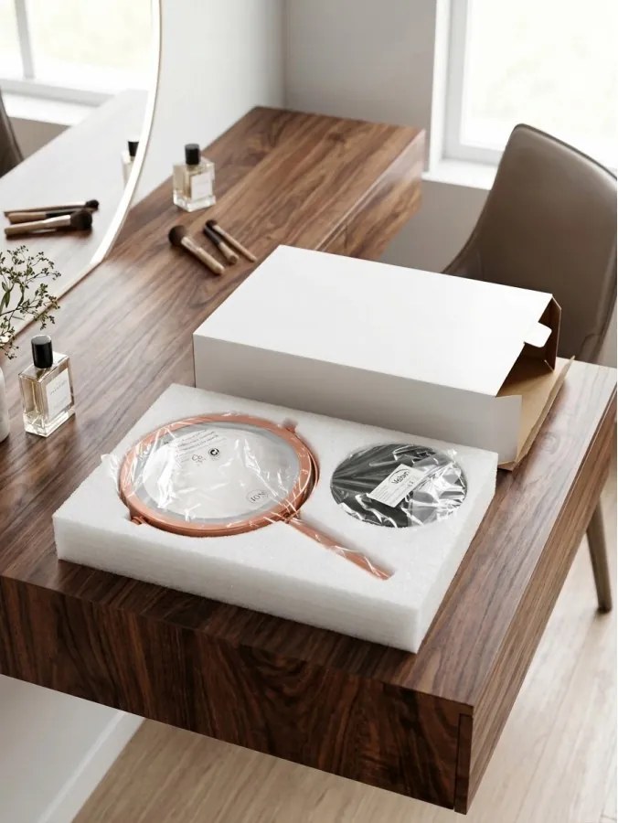 Lusterko Do Makijażu PREMIUM Kosmetyczne POWIĘKSZAJĄCE 10X Podświetlane LED