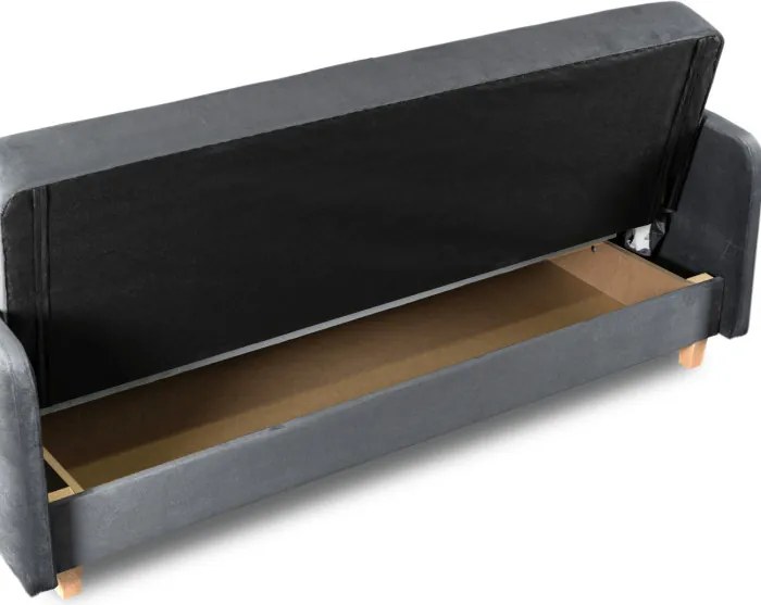 Sofa z Funkcją Spania CUBA Rozkładana Wersalka Dwuosobowa Szara Nowoczesna do Salonu