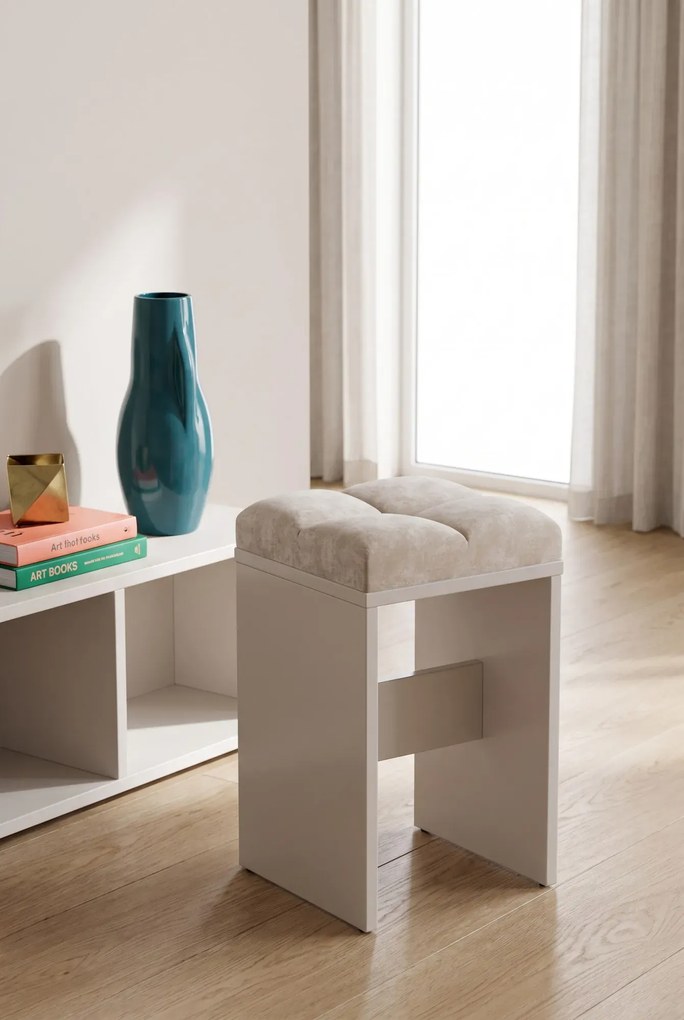 Kaszmirowy taboret welurowym siedziskiem  R2-R13