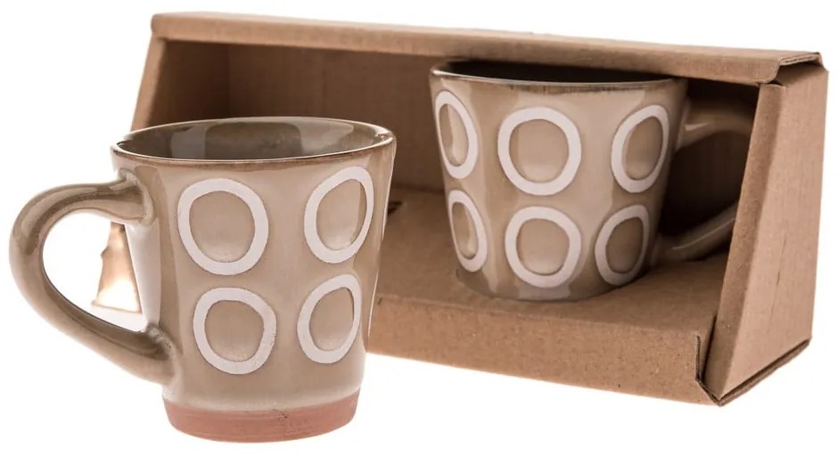 Jasnobrązowe ceramiczne kubki na espresso zestaw 2 szt. 100 ml – Dakls