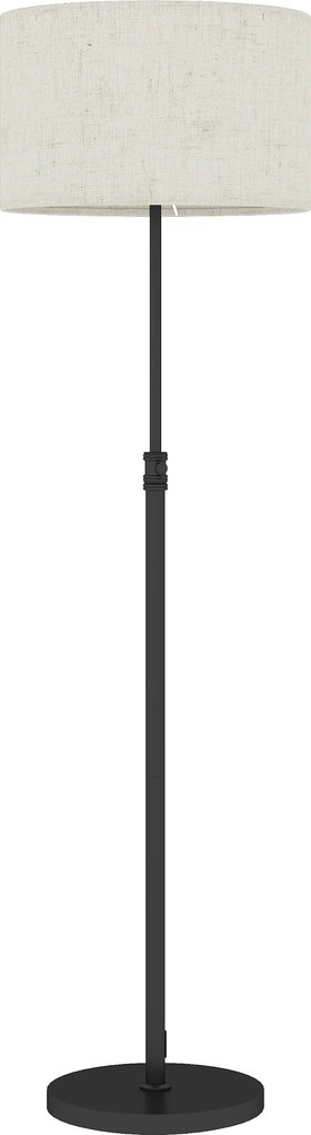 HOMCOM Lampa stojąca z pilotem, regulowana wysokość, abażur materiałowy, metalowa podstawa, regulacja jasności, wyłącznik nożny, czarny | Aosom PL