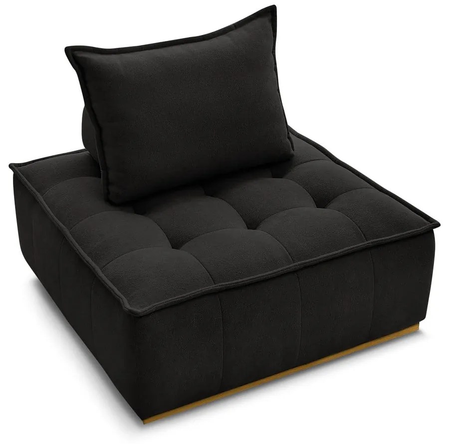 Czarny fotel z tkaniny szenilowej Elisa – Bobochic Paris