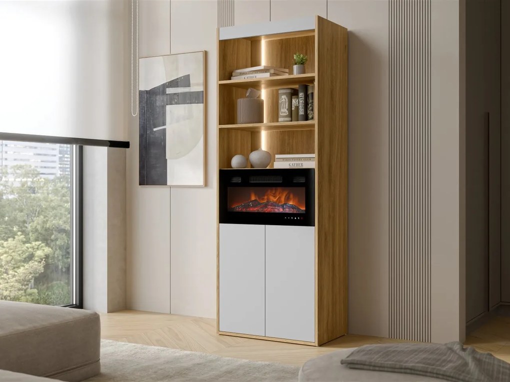 Witryna do salonu Biranto EF 60 2D z kominkiem