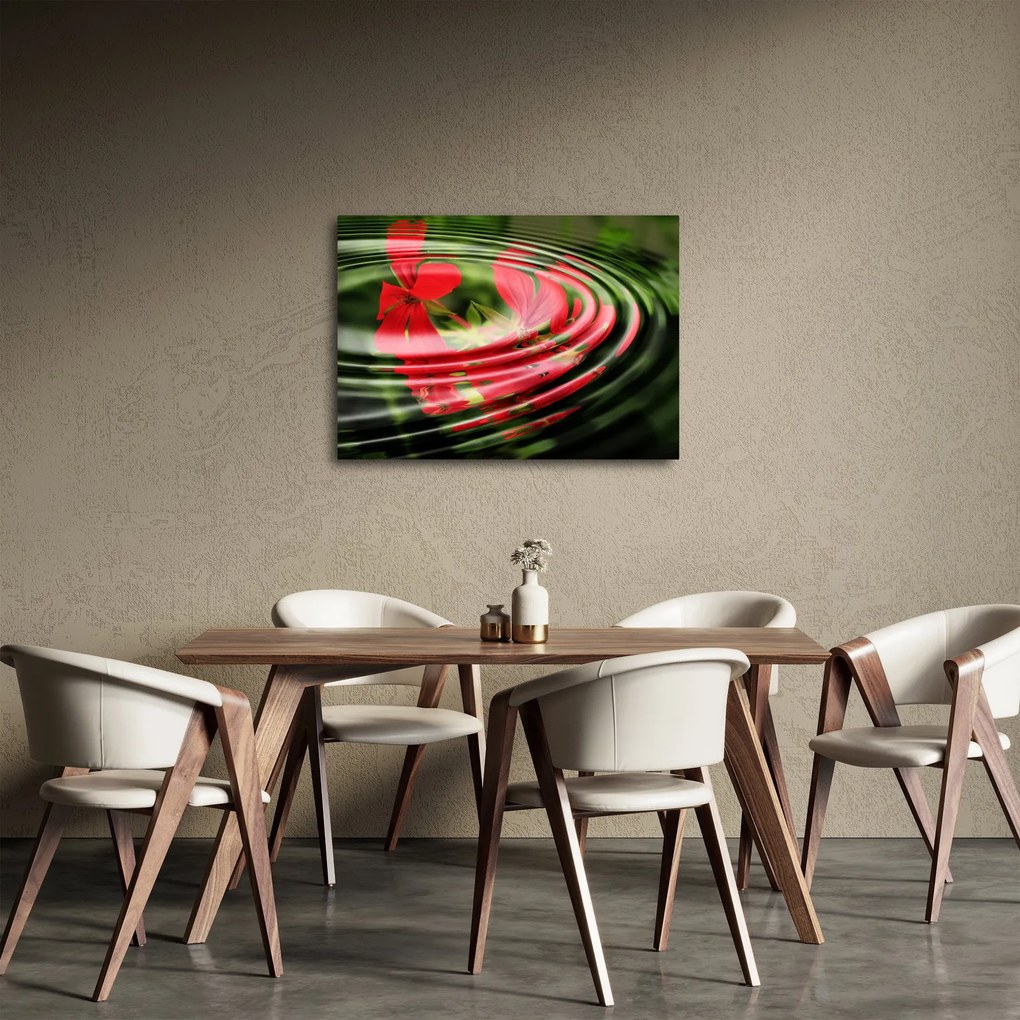Abstrakcyjny obraz - kwiaty w falach (70x50 cm)