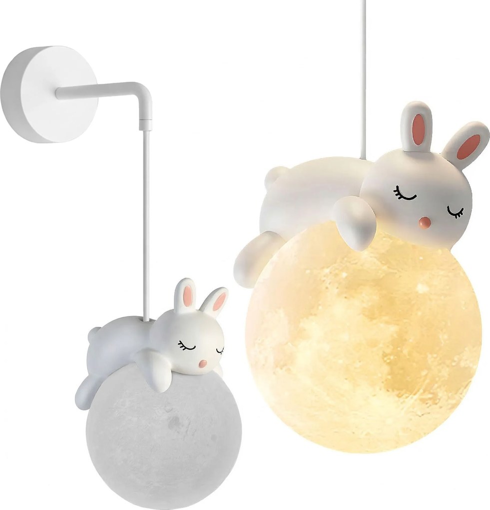 LAMPA ŚCIENNA KINKIET ŚPIĄCY KRÓLICZEK G165-1W