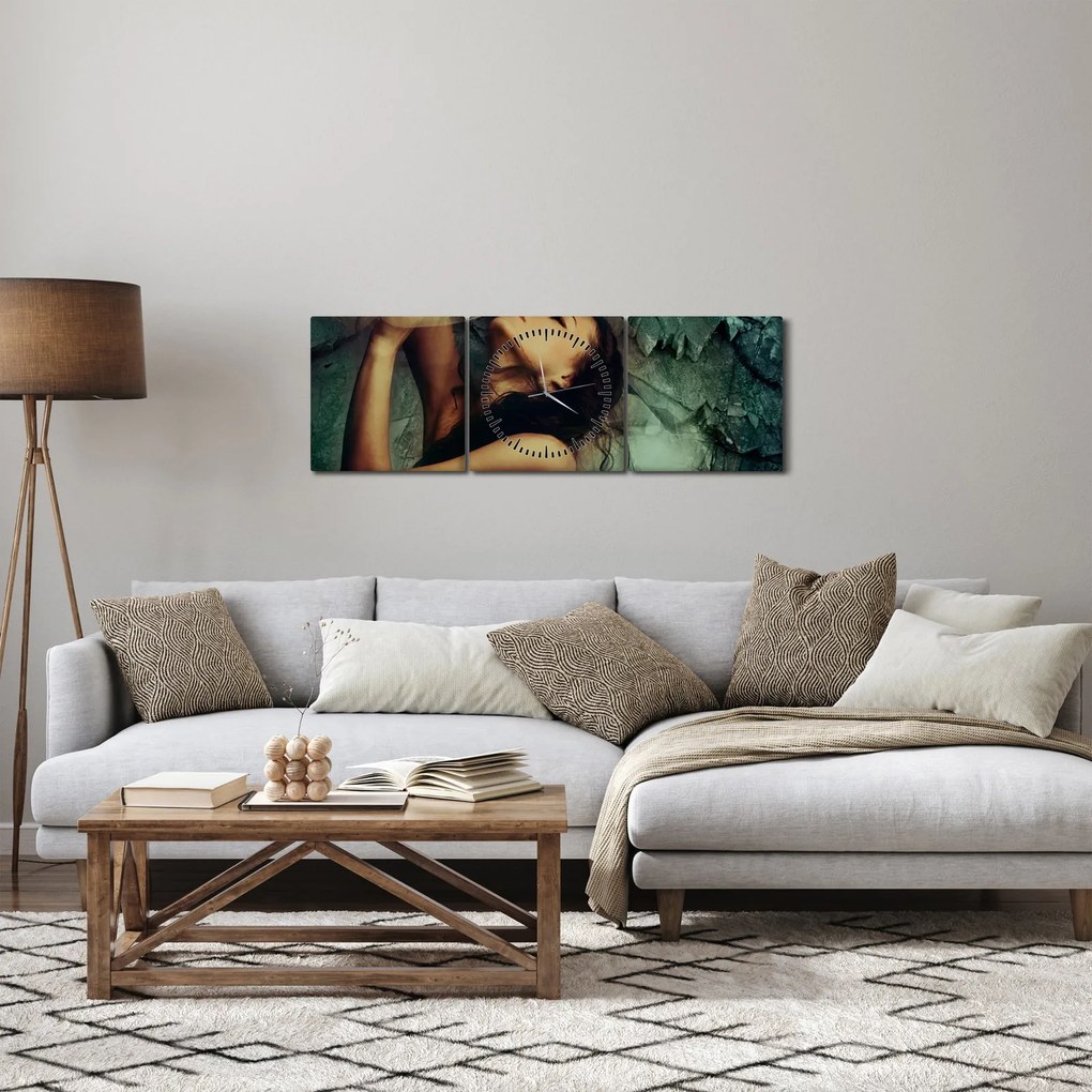 Obraz - Muza (z zegarem) (90x30 cm)
