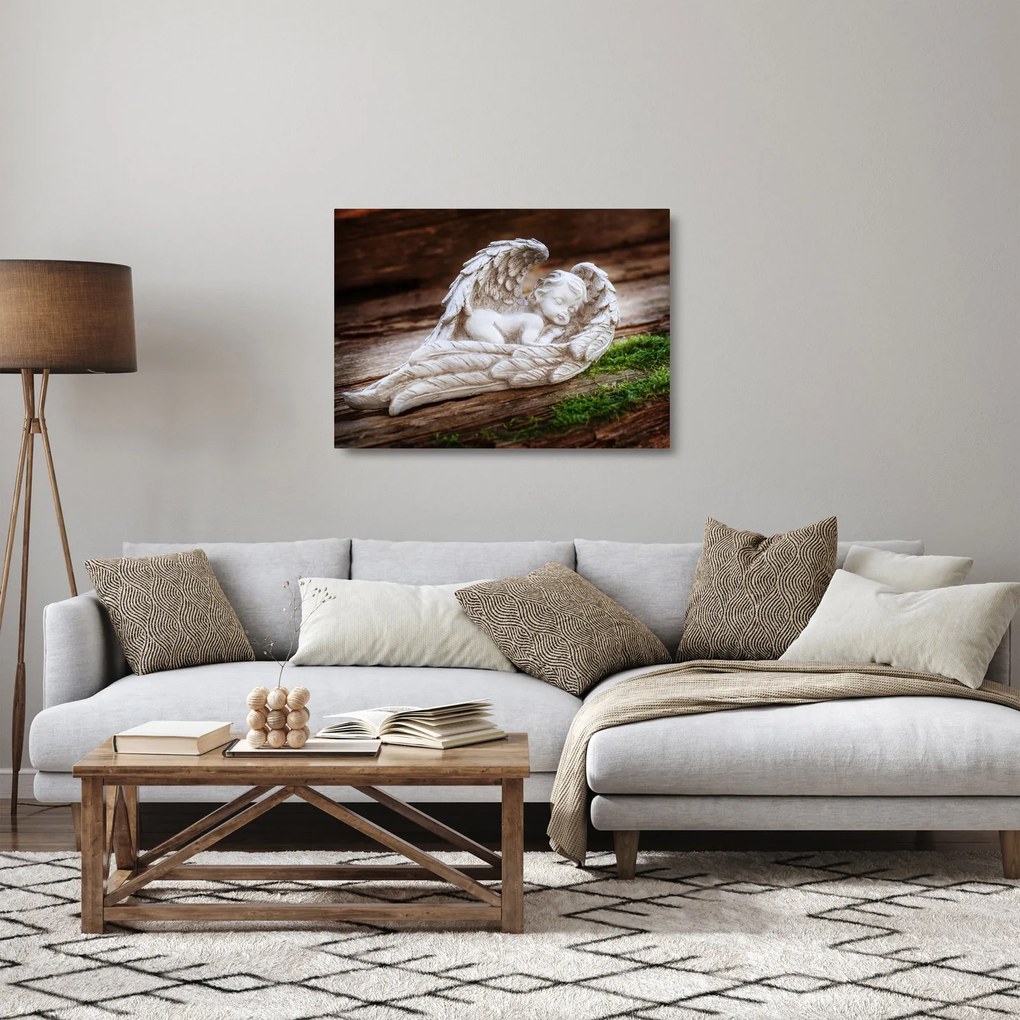 Obraz na szkle - Śpiący anioł (70x50 cm)