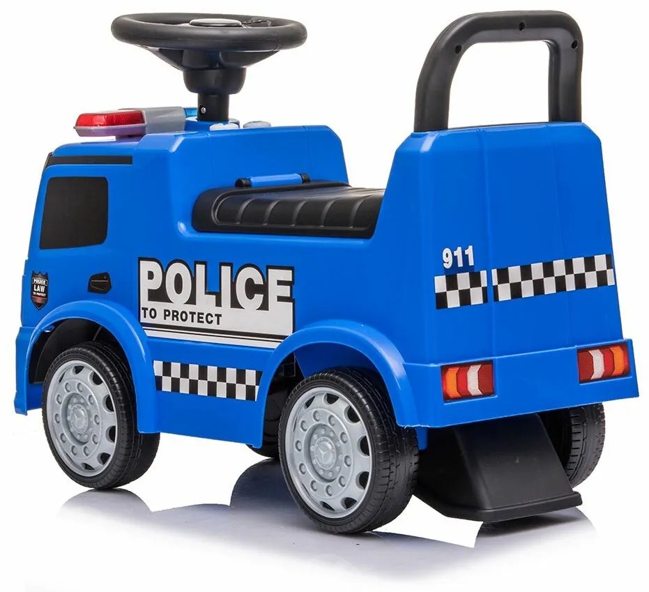 Baby Mix Odpychacz dla dzieci z dźwiękiem Mercedes Policja, niebieski