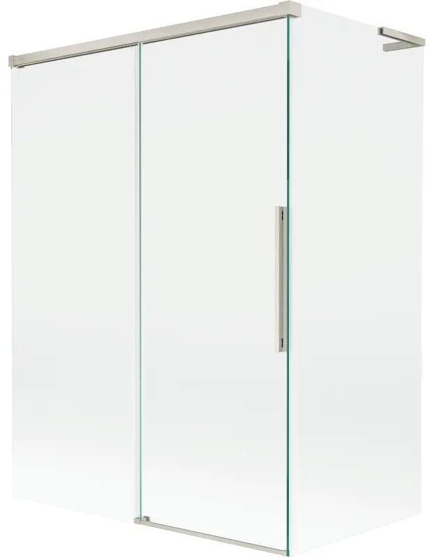 Mexen Rox L parawan nawannowy 2-skrzydłowy rozsuwany 120 + 70 x 150 cm, transparent, nikiel szczotkowany - 8C9L-120-070-97-00