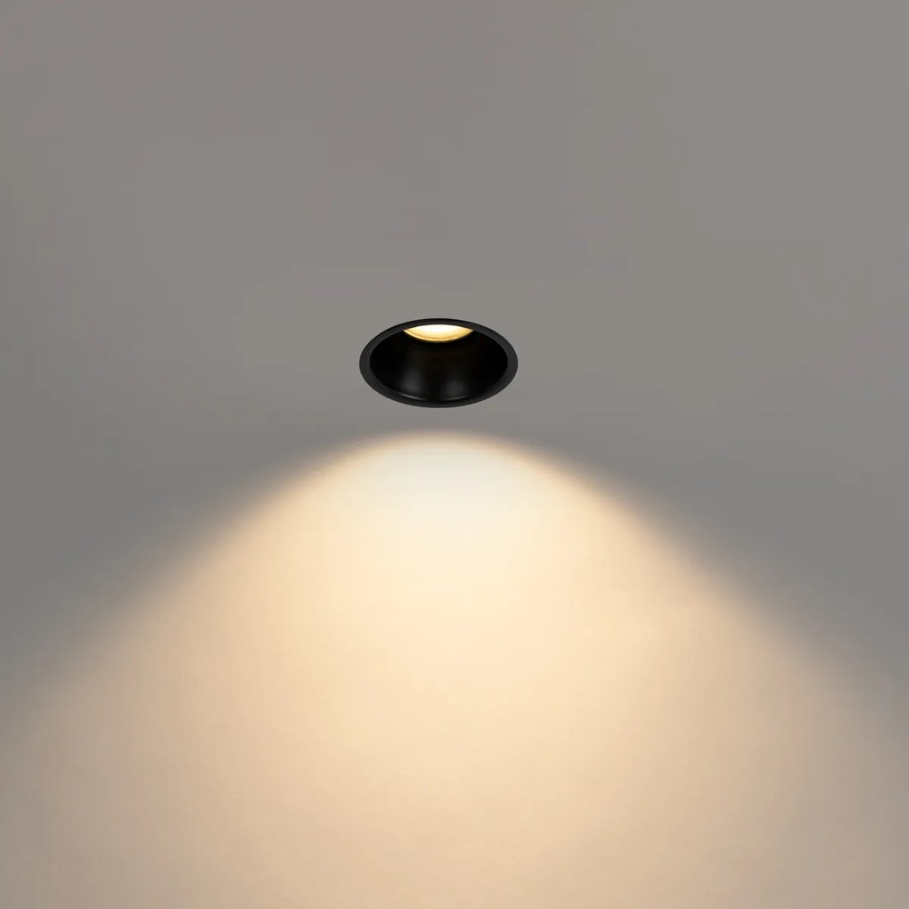 Zestaw 12 czarnych wpuszczanych reflektorów GU10 50 mm IP44 - Dept