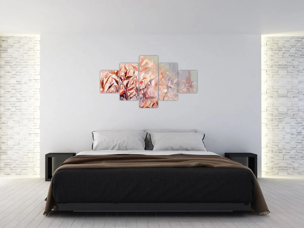 Obraz - Malowanie pastelami jesieni (125x70 cm)