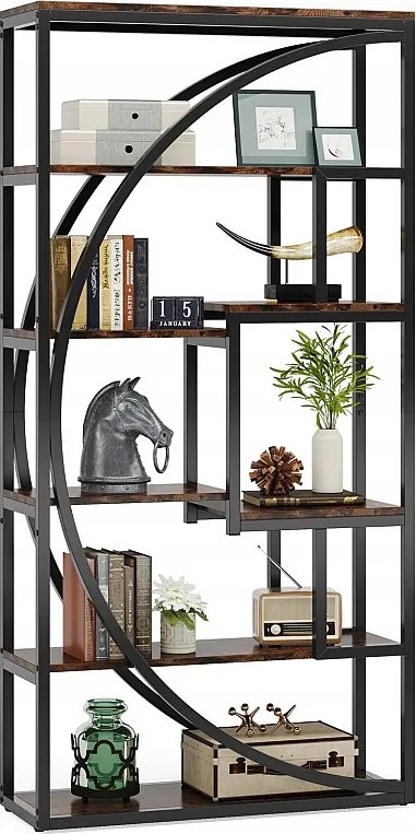 Regał przemysłowy 5-poziomowy, wysokość 180 cm, z 8 otwartymi półkami