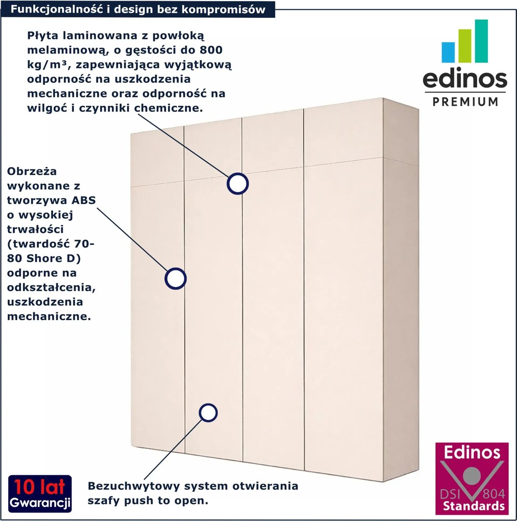 Wysoka kaszmirowa szafa z nadstawką K8-M63