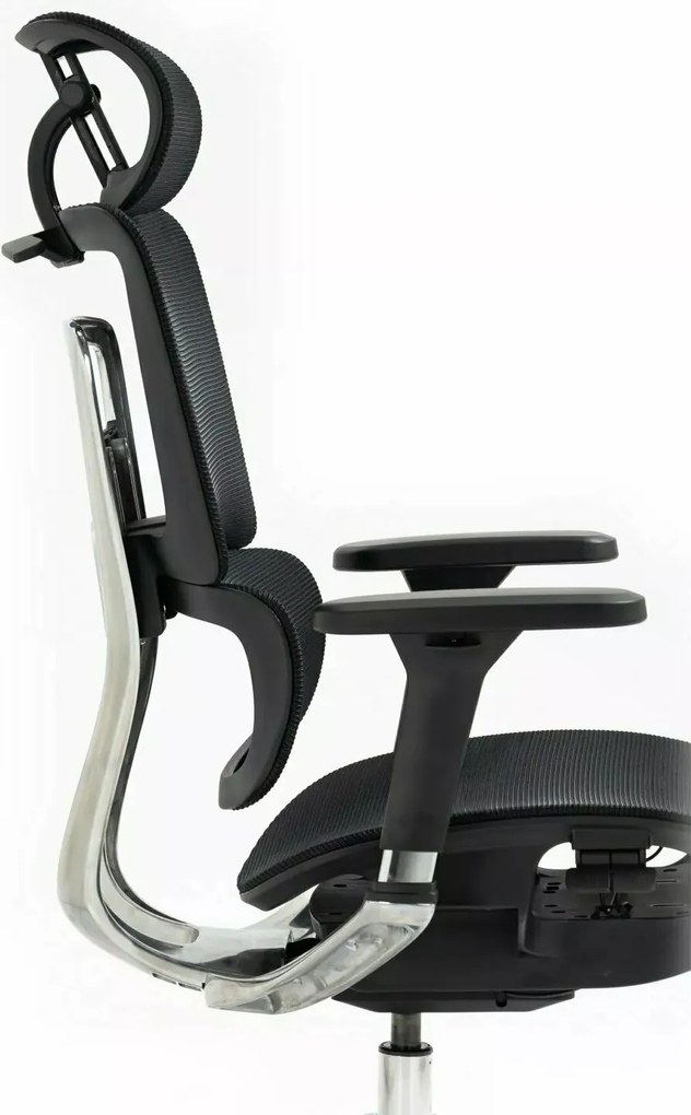 Czarny ergonomiczny fotel do biura Winner Lux, zgodny z normą BHP