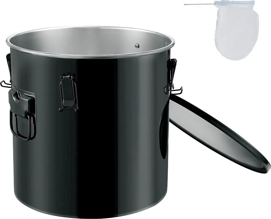 Zbiornik do Tłuszczu SucceBuy dla Frietarki, 37 L Worek z Filtrem, Czarny, Stal Węglowa z Powłoką Antykorozyjną