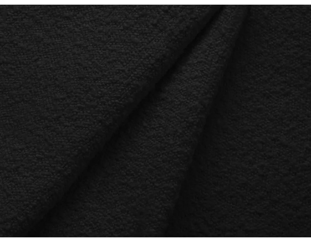 Czarny rozkładany/ze schowkiem narożnik z materiału bouclé (lewostronny/z szezlongiem) Kyoto – Cosmopolitan Design