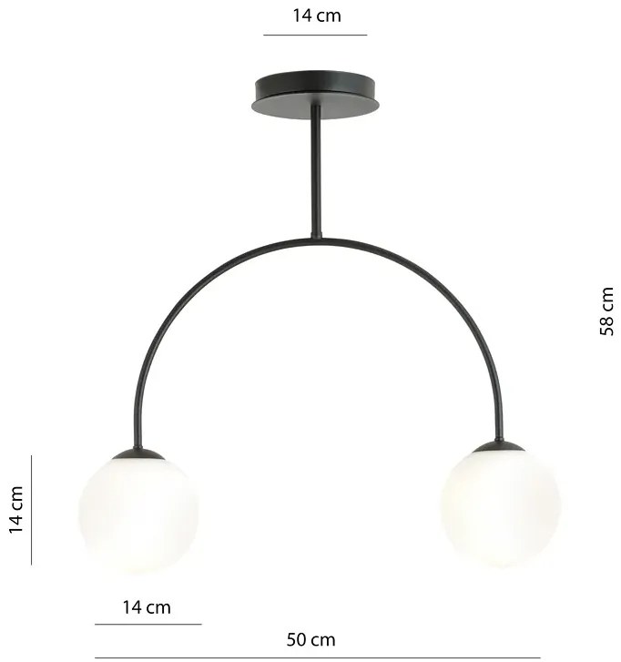 Loftowa lampa sufitowa z mlecznymi kloszami - 4X D114 L7-N70