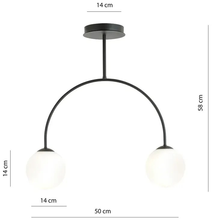 Loftowa lampa sufitowa z mlecznymi kloszami - D114-Hurgen