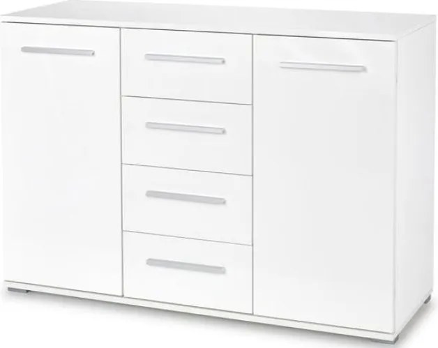Nowoczesna duża komoda Lima KM4 w kolorze białym