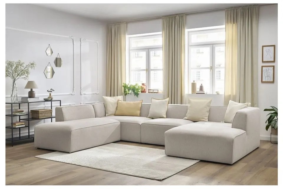 Beżowy narożnik modułowy (lewostronny/w kształcie litery U) Megeve – Bobochic Paris