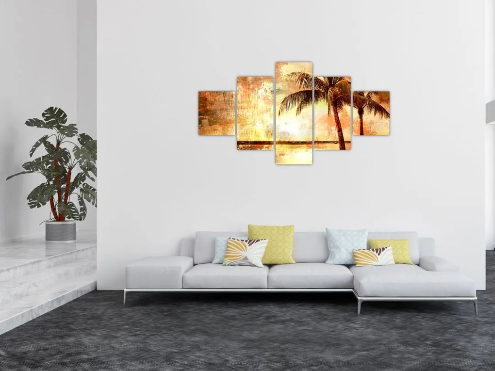 Obraz - Palmy na plaży (125x70 cm)