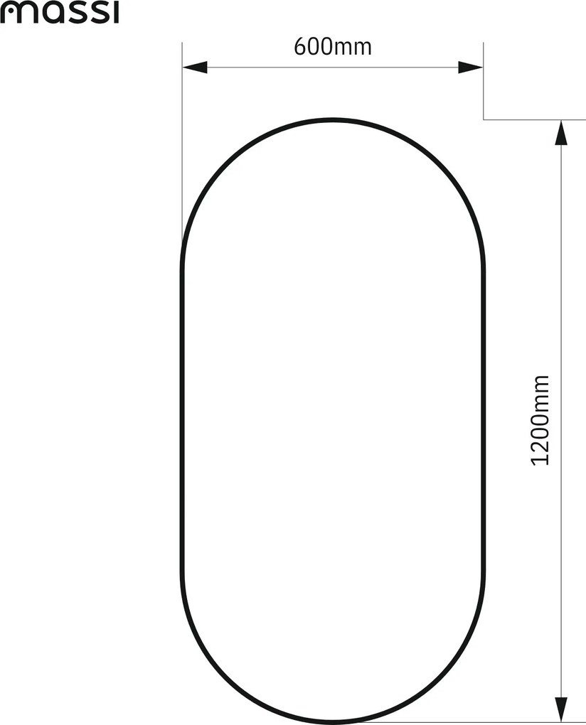 Lustro owalne podświetlane symetryczne bezramowe PLATAN LED | Różne rozmiary | Różne kolory szkła : Kolor tafli szkła - Brąz, Rozmiar - 60 x 120 cm
