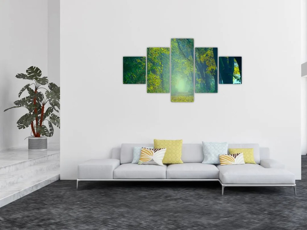 Obraz drogi wysadzanej drzewami (125x70 cm)