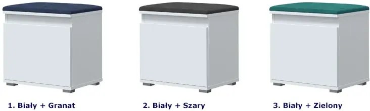 Minimalistyczna szafka na buty z siedziskiem biały + zielony - Venix 5X