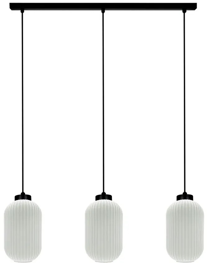 Lampa wisząca z trzema kloszami biała L6-D45