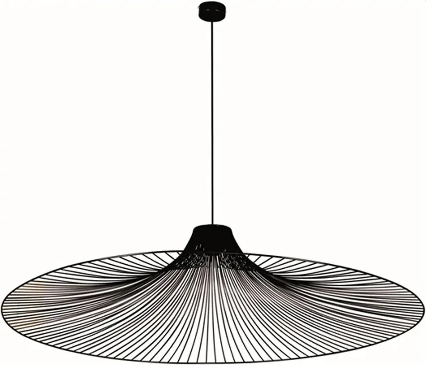 Lampa z szerokim kapeluszem nowoczesna czarna W1-P75