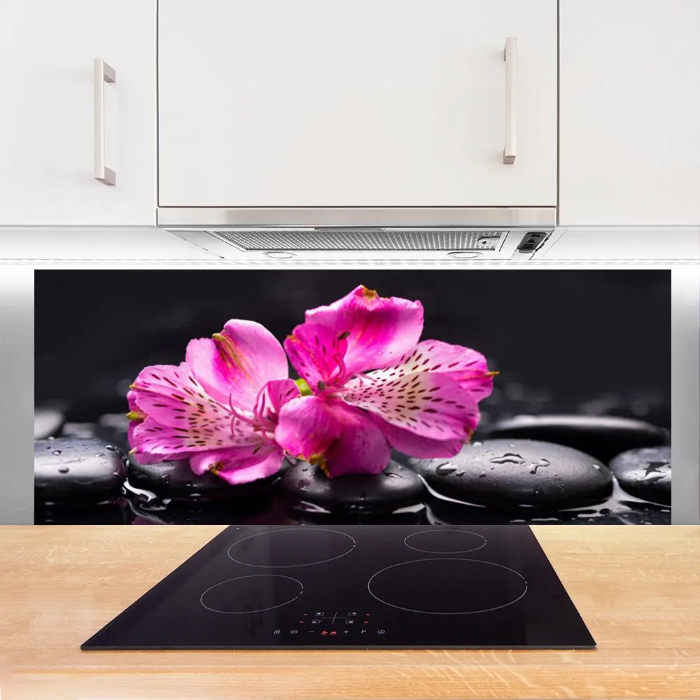 Panel Szklany Harmonia Kamieni i Kwiatów