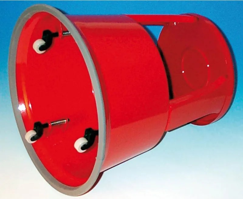 Taboret mobilny plastikowy, czerwony