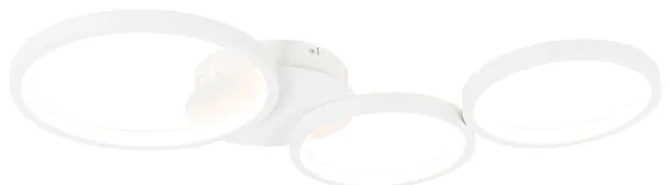 Designerska lampa sufitowa biała z wbudowanym LED 3-stopniowy ściemniacz 3-światła - Pande