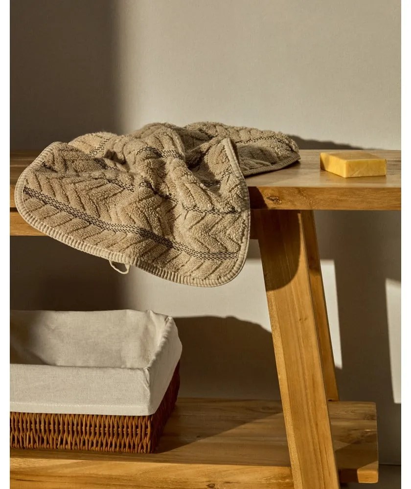 Beżowy bawełniany ręcznik frotte 30x50 cm Rune – Kave Home