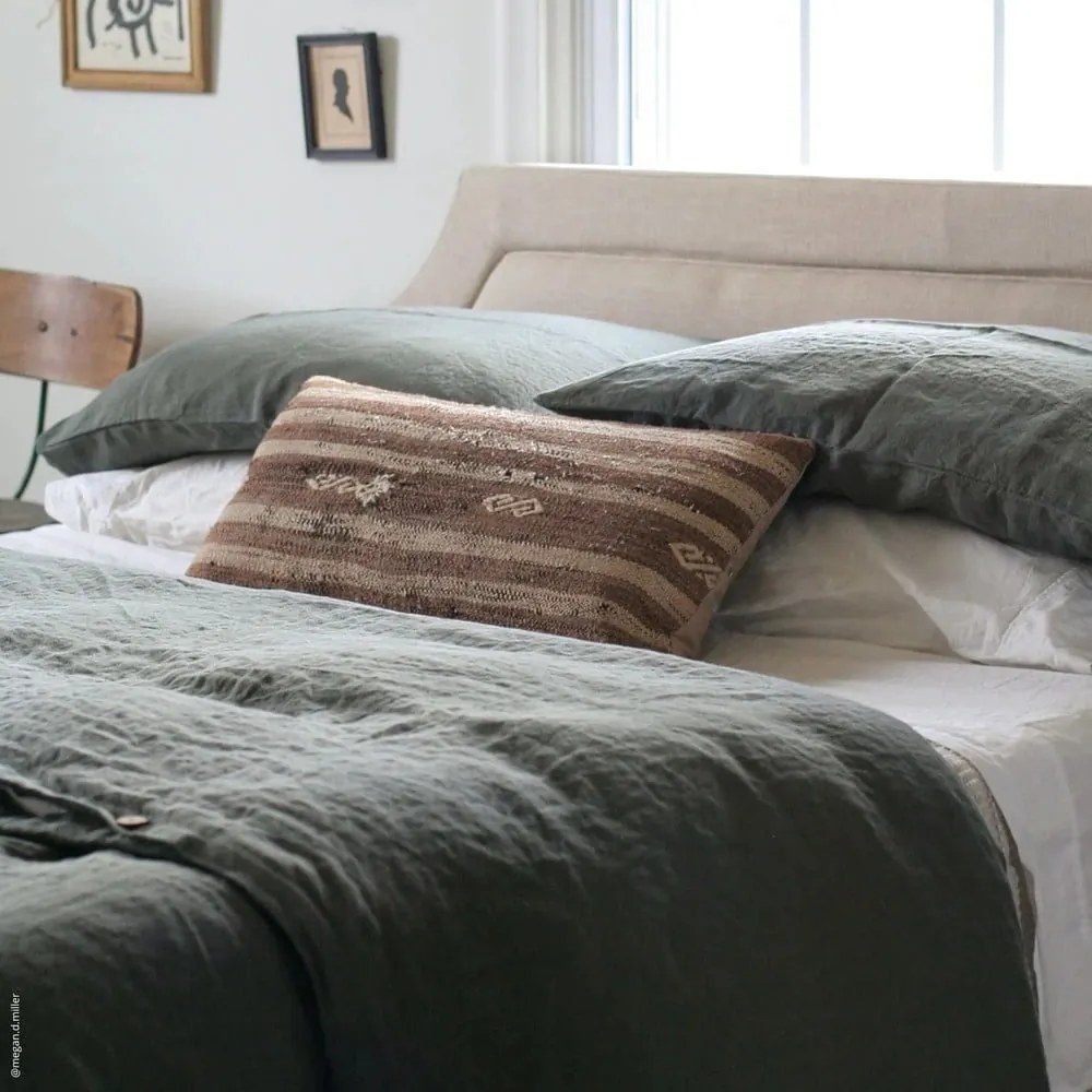 Lniana poszewka na poduszkę 80x80 cm Forest Green – Linen Tales