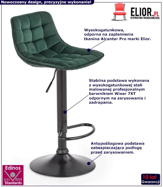 Zielony pikowany hoker z oparciem G3-D70
