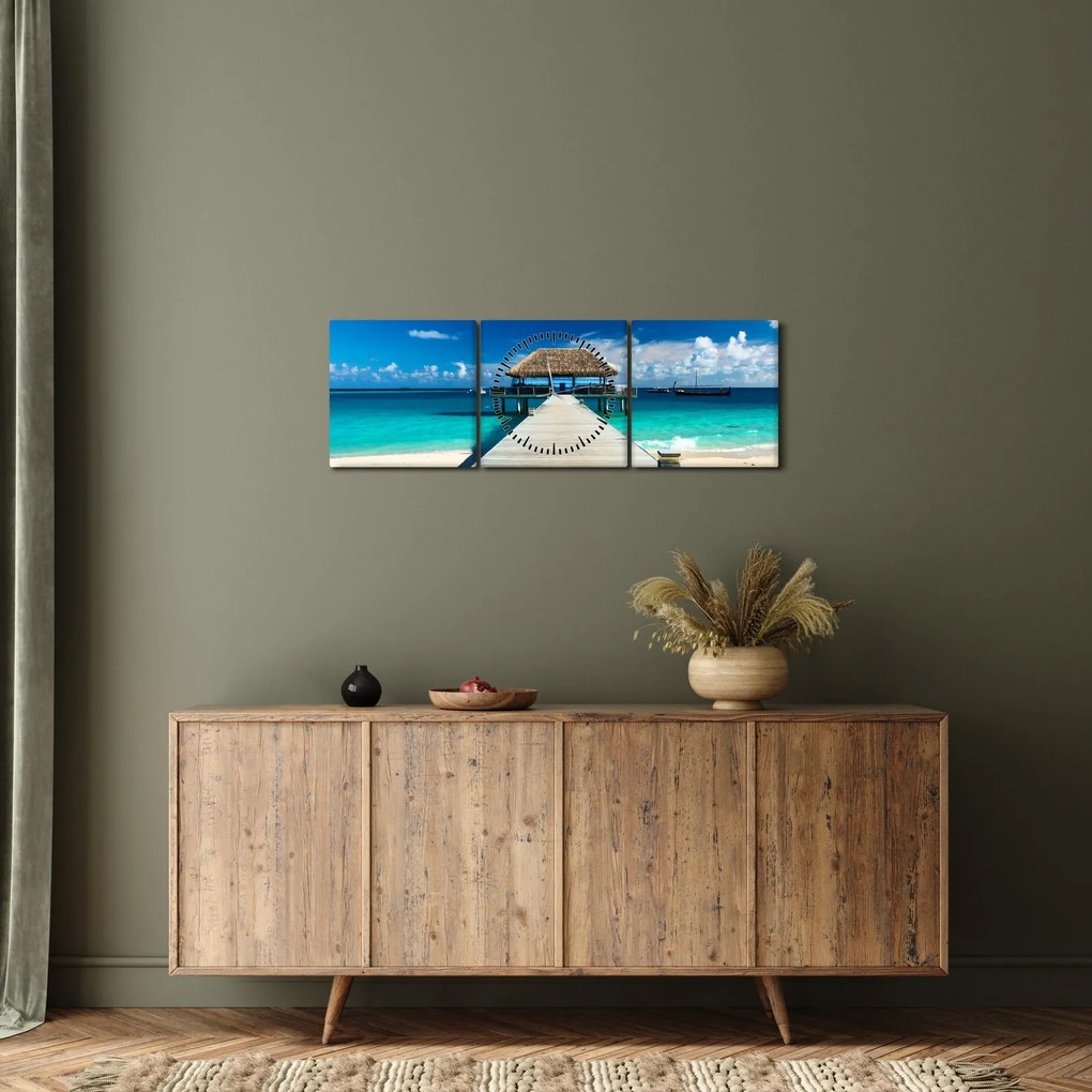Obraz - Molo (z zegarem) (90x30 cm)
