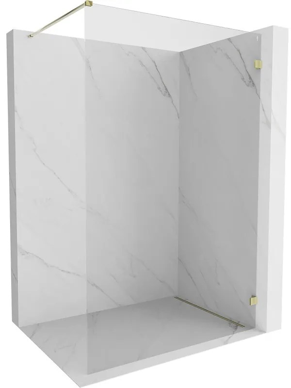 Mexen Lunar ścianka prysznicowa Walk-in prawa 110 x 200 cm, transparent 8 mm, złota - 830-110-000-50-00-P