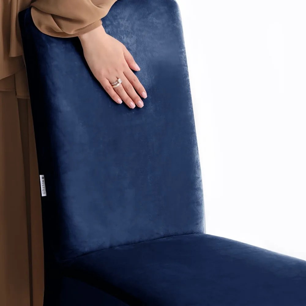 Niebieski elastyczny pokrowiec na krzesło 48 cm Sento – Restilo