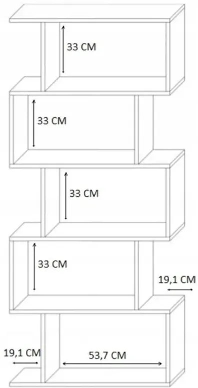 Regał stojący na książki dąb artisan - Karli 4X