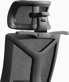 Fotel biurowy Akro siatkowy z zagłówkiem i regulacją lędźwi, zgodny z normą BHP