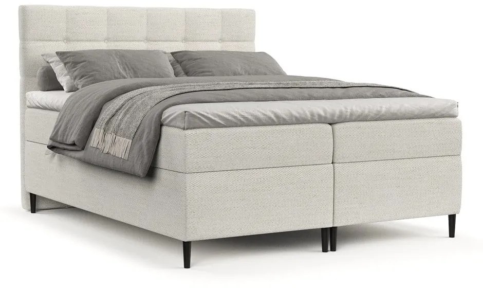 Kremowe łóżko boxspring ze schowkiem 140x200 cm Urbaneo – Maison de Rêve