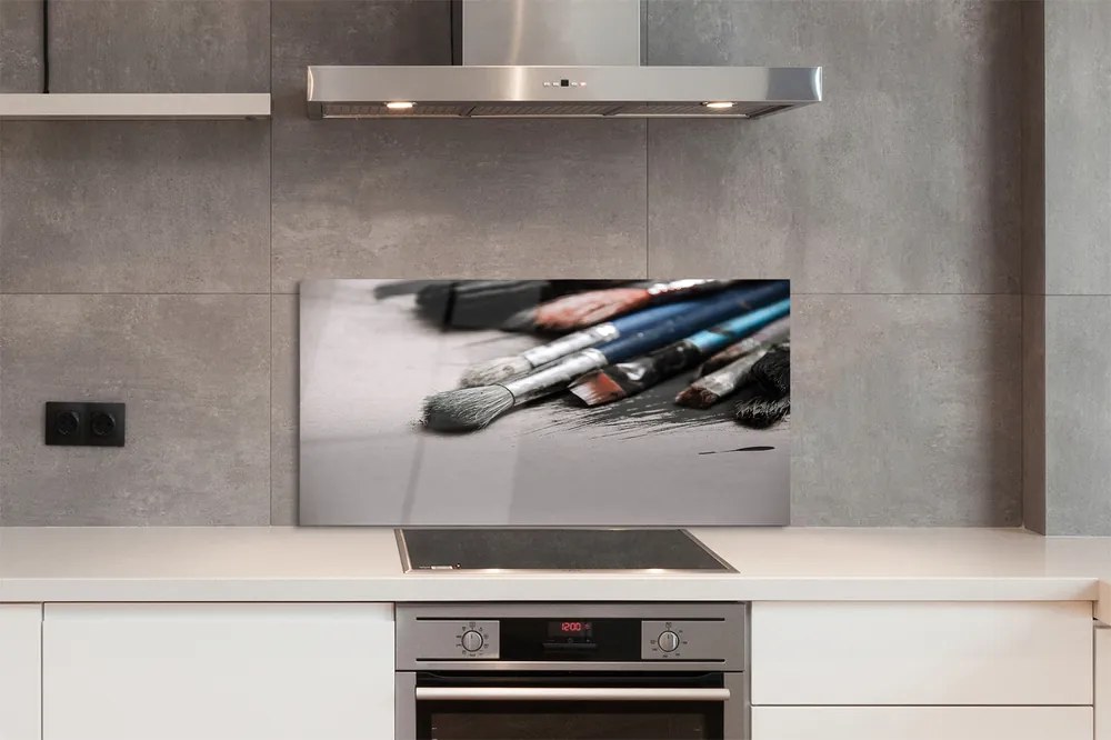 Szklany Panel Pędzle Malarskie